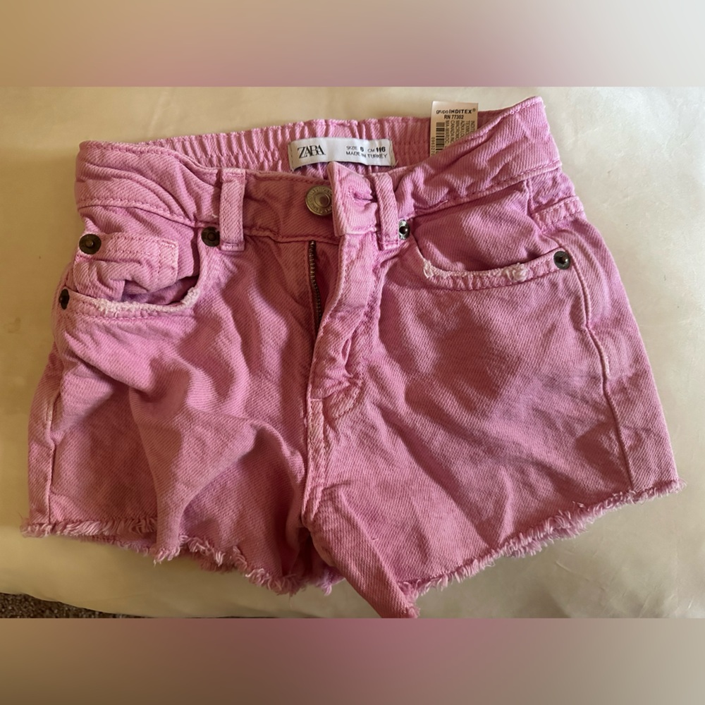 Zara Kids Vibrant Pink Frayed Shorts